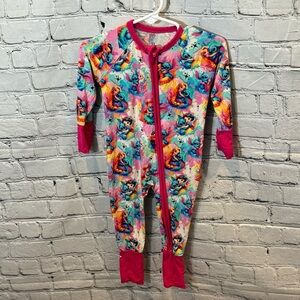 Bamboo Necessities Princess Stitch Pattern Bamboo Zip Romper